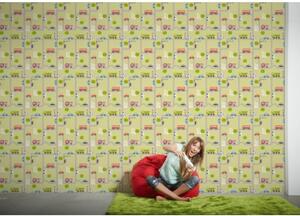A.S. Création | Papírová tapeta na zeď Boys & Girls 93632-2 | 0,53 x 10,05 m | zelená, vícebarevná