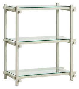 HAY Policový systém Woody Column Low, Smokey Grey / Clear Glass