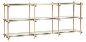 HAY Policový systém Woody Low, Oak / Clear Glass