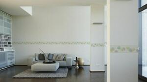 Papírová bordura na zeď Schoner Wohnen 8 30409-1 | 13,3 x 5 m | bílá, zelená, šedá | A.S. Création
