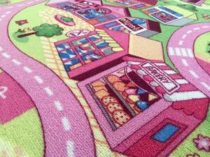 Vopi | Dětský koberec Sladké město - Kulatý průměr 57 cm