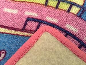 Vopi | Dětský koberec Sladké město - Kulatý průměr 120 cm, vícebarevný