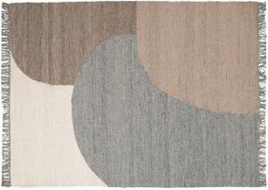 Linie Design Vlněný koberec Eik Grey, šedo-hnědo-smetanová Rozměr: 140x200 cm