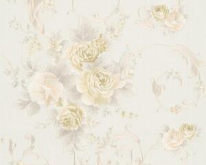 Vliesová tapeta na zeď Romantico 30647-1 | 0,53 x 10,05 m | béžová, šedá, růžová, zlatá | A.S. Création