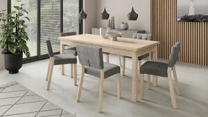 Stůl Adriana305 sonoma + 6x šedá jídelní židle