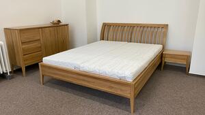 Drewmax LK291 120x200 cm - Dřevěná postel masiv dub dvojlůžko (Kvalitní dubová postel z masivu)