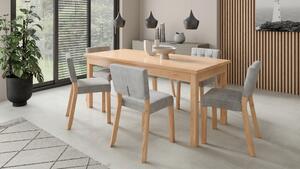 Stůl Adriana305 dub craft + 6x šedá jídelní židle