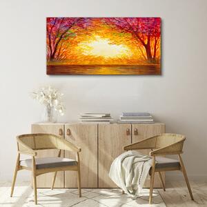 Obraz na plátně Obraz na plátně Vodní podzimní západ slunce