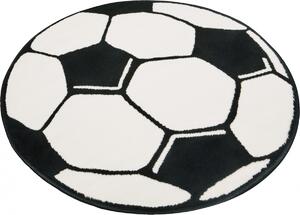 Hans Home | Kusový koberec Prime Pile Fussball 100015, černobílý - 100x100 (průměr) kruh