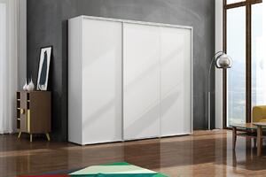 Šatní skříň Ska A24 XL Economy Barva korpusu: Bílá, Rozměry: 250 cm, Dveře: Dub Sonoma – Bílý mat