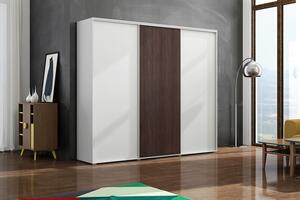 Šatní skříň Ska A24 XL Economy Barva korpusu: Bílá, Rozměry: 250 cm, Dveře: Dub Sonoma – Bílý mat