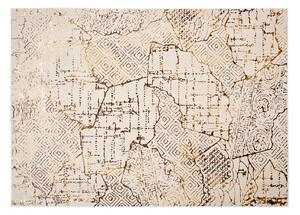 Makro Abra Kusový koberec GOLDEN MZ28E Moderní Abstraktní krémový hnědý Rozměr: 80x150 cm