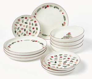 Sada vánočního porcelánového nádobí Eve, pro 4 osoby (12 dílů)