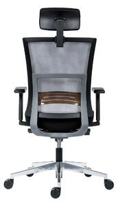 Next kancelářská židle s podhlavníkem šedo-černá (Provedení kříže lesklý chrom)