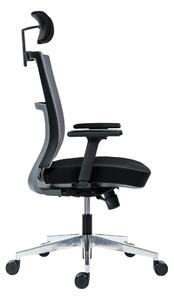Next kancelářská židle s podhlavníkem šedo-černá (Provedení kříže lesklý chrom)