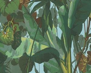 A.S. Création | Vinylová tapeta na zeď Dekora Natur 95898-1 | 0,53 x 10,05 m | hnědá, zelená, modrá