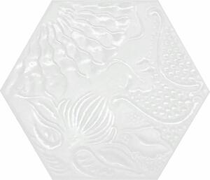Dlažba Codicer Gaudi Lux White Hex 22x25