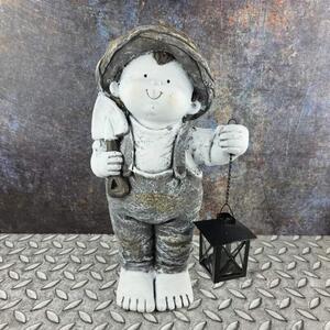 Letní figurka dítěte s lucerničkou- kluk, 43 cm