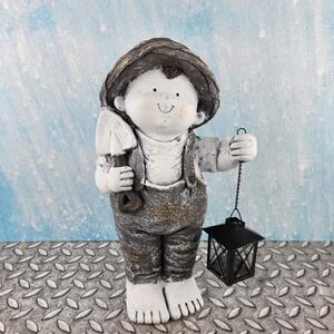 Letní figurka dítěte s lucerničkou- kluk, 43 cm