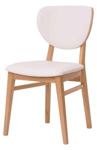 Dřevěná židle Barcelona bílá koženka