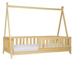 Drewmax LK142 80x160 cm - Dřevěná dětská postel masiv borovice (Kvalitní borovicová postel z masivu)