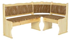 Drewmax NR111 - Dřevěná rohová lavice masiv borovice (Kvalitní borovicová rohová lavice z masivu)