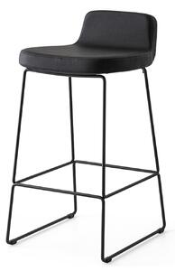 Connubia Barová židle Riley, kov, výška sedu 65 cm, CB2108 Podnoží: Matný černý lak (kov), Sedák: Umělá kůže Ekos - Black (černá)