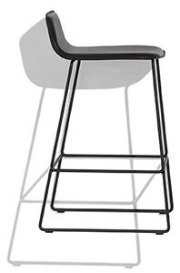 Connubia Barová židle Riley, kov, výška sedu 65 cm, CB2108 Podnoží: Matný černý lak (kov), Sedák: Umělá kůže Ekos - Black (černá)