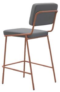 Connubia Barová židle Sixty, kov, výška sedu 65 cm, CB2139 Podnoží: Matný černý lak (kov), Sedák: Látka Cros - Sand (písková)
