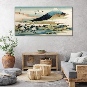 Obraz na plátně Obraz na plátně Horské zvířecí ptáci Japonci