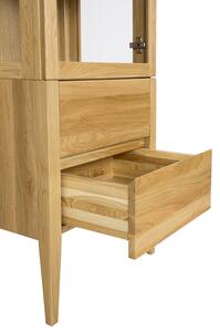 KW338 dřevěná skříň knihovna z dubu Drewmax (Kvalitní nábytek z dubového masivu)