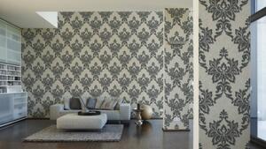 Vliesová tapeta na zeď Residenza 95475-2 | 1,06 x 10,05 m | béžová, šedá, stříbrná | A.S. Création