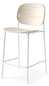 Connubia Barová židle Yo!, kov, dřevo, výška sedu 65 cm, CB1987-A Podnoží: Matný černý lak (kov), Sedák: Překližka - Bělený buk