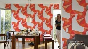 Vliesová tapeta na zeď Contzen 4 95654-2 | 0,53 x 10,05 m | oranžová, bílá, červená | A.S. Création