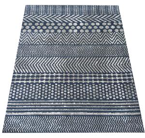 Makro Abra Kusový koberec LARA 07 Moderní Geometrický modrý Rozměr: 120x170 cm