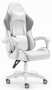 Herní židle HC-1000 Šedo-bílá látka
