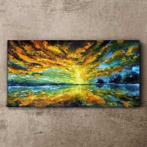 Obraz na plátně Obraz na plátně Jezero stromy Sky Sun