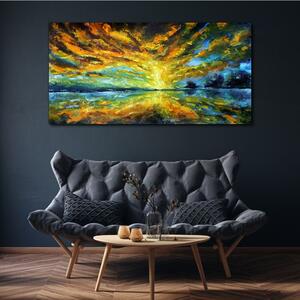 Obraz na plátně Obraz na plátně Jezero stromy Sky Sun