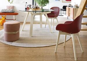 Connubia Židle s područkami Academy, plast, dřevo, CB2142 Podnoží: Bělený buk (dřevo), Sedák: Recyklovaný polypropylen Restilon® - Pale Pink (bledě růžový)