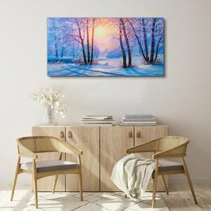 Obraz na plátně Obraz na plátně Zimní les slunce příroda