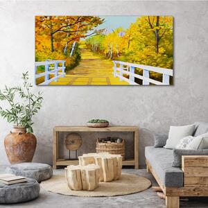Obraz na plátně Obraz na plátně Bridge Forest podzim