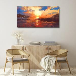 Obraz na plátně Obraz na plátně Jezero Mraky Sunset