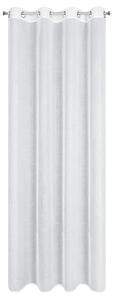 Bílá záclona na kroužcích s odleskem stříbrné LENA 140 x 250 cm