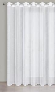 Bílá záclona na kroužcích s odleskem stříbrné LENA 350 x 250 cm