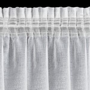 Bílá záclona na pásce s odleskem stříbrné LENA 140 x 270 cm