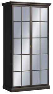 LUCCA c | šatní skříň S2DL se zrcadly | 102,4 cm | černá