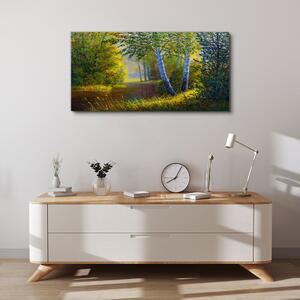 Obraz na plátně Obraz na plátně Lesní květiny řeka příroda