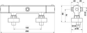 Novaservis Sprchová termostatická baterie s horním a dolním vývodem (58962/1,0)