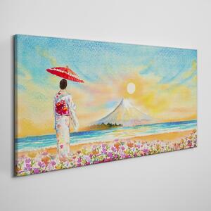 Obraz na plátně Obraz na plátně Mount Fuji Japonsko květiny