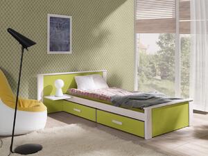Dětská postel Almerie, 90x200cm, bílá/zelená
